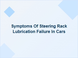 Warning Signs of Steering Rack Lubrication Failure